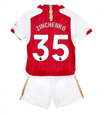 Arsenal Oleksandr Zinchenko #35 Koszulka Podstawowych Dziecięca 2023-24 Krótki Rękaw (+ Krótkie spodenki)